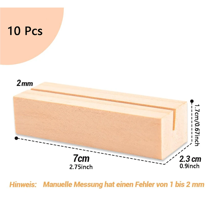 10pcs Card Holder Wooden Non-slip Table Number Holder Rustic Mini Memo Card Table Stand Desktop Decoration For Wedding Birthday