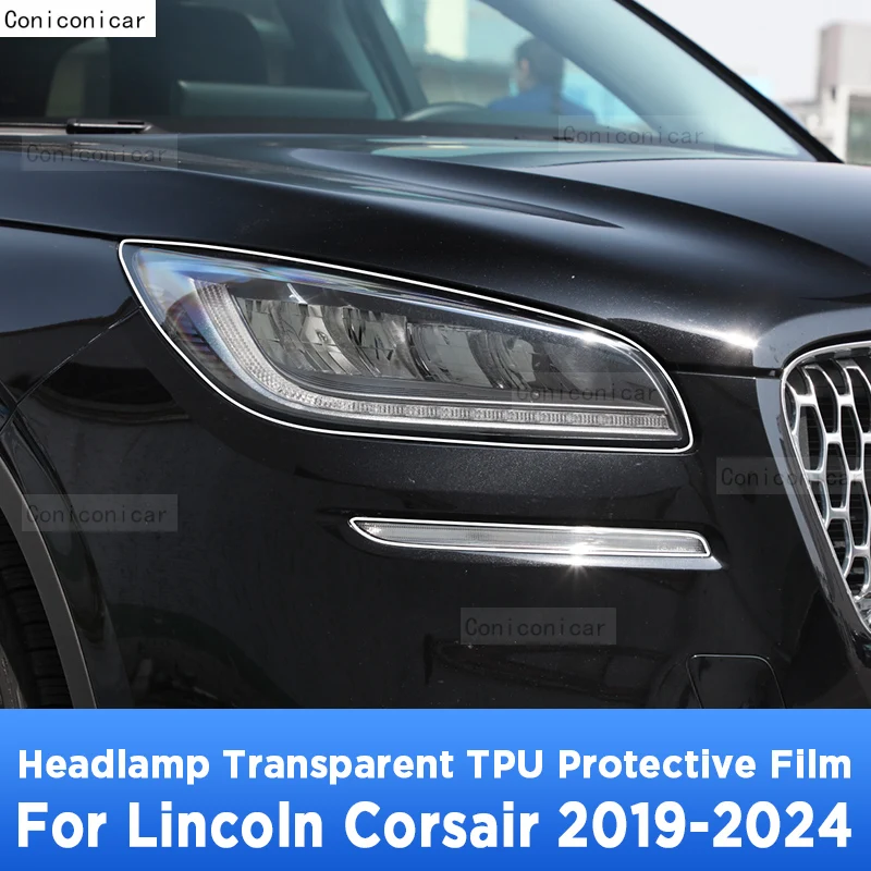 

Для LINCOLN Corsair 2019-2024 автомобильная внешняя фара против царапин передняя лампа прозрачная защитная пленка из ТПУ наклейка аксессуары
