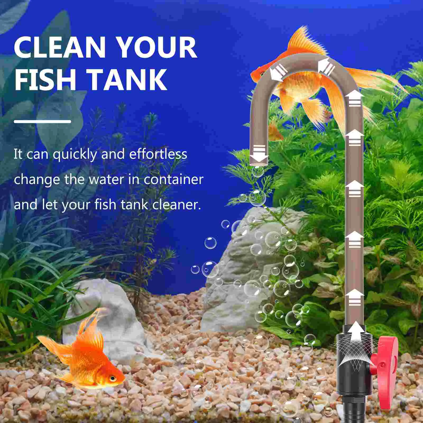 Plastic Hook Tank Water Aquarium Changer Cleaner Vacuum Pump Siphon Cleaning Tool Gravel Hanging Tools Type Change