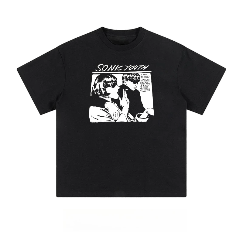 

Sonic Youth Sonic Youth Rock Band American Retro Cotton Printed Crew Neck Short Sleeve T-Shirt Men and Women Tide
