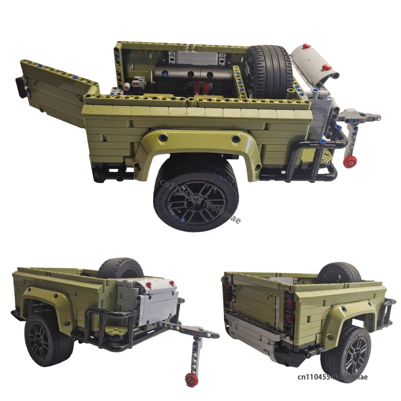MOC Trailer for Defender 42110 Building Block Model DIY Cargo Transport Container Offroad Trailer Assemble Bricks Kids Toy Gift view 5