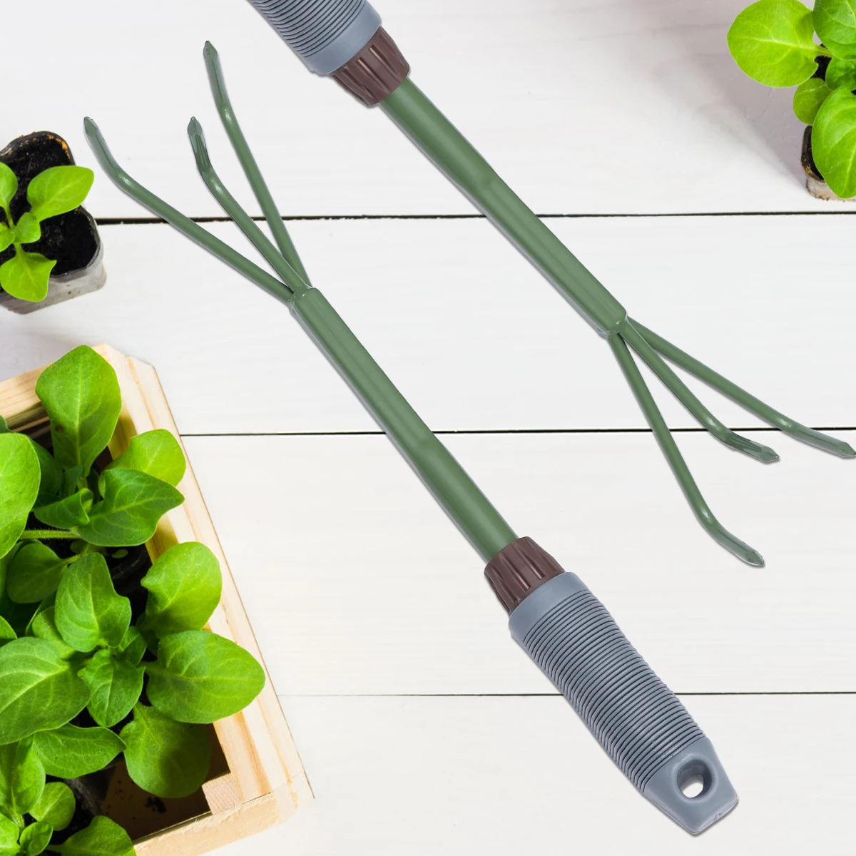 

Trident Rake 3 Claw Tool Heavy Duty Lightweight Safe Portable Garden Yard Lawn Three Teeth Rake Gardening Shovels Fork Tools