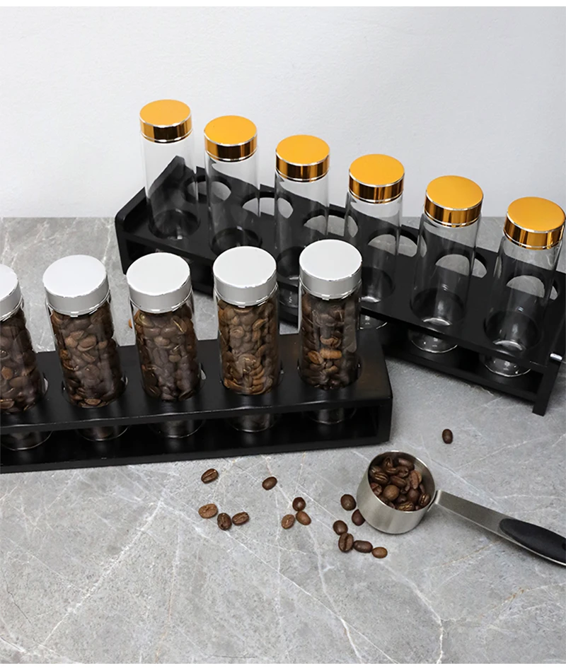 Kaffeebohnen Aufbewahrung röhrchen Behälter große Kapazität Flasche 30g mit Display Rack Einzel dosis Keller Espresso Access oris Set – Detail 15