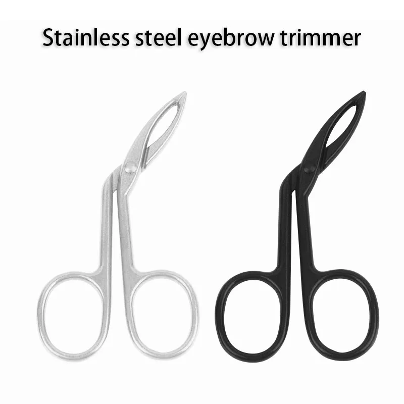 Stainless Steel Eyebrow Trimmer Black Diagonal Eyebrow Tweezers Brow Clips Mustache Nose Tweezers Makeup Tools