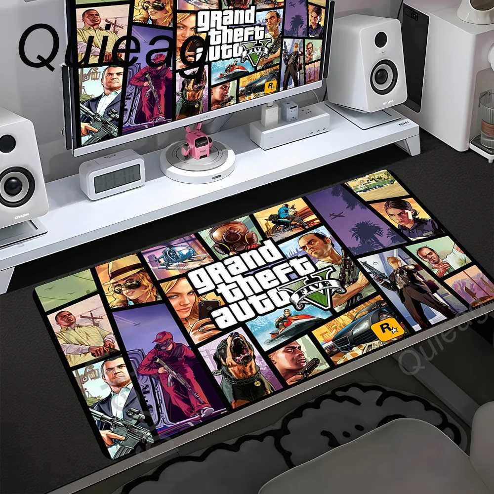 Коврик для стола XXL Grand Theft Auto, игровой коврик для мыши с нескользящей резиновой основой и прочной тканевой поверхностью, для настольных ПК и ноутбуков