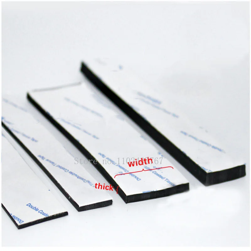Length 1000mm Thick 0.5-3mm Single-Sided Self Adhesive Sealing Strips Black Silicon Strip Shock-Absorbing Anti-Slip