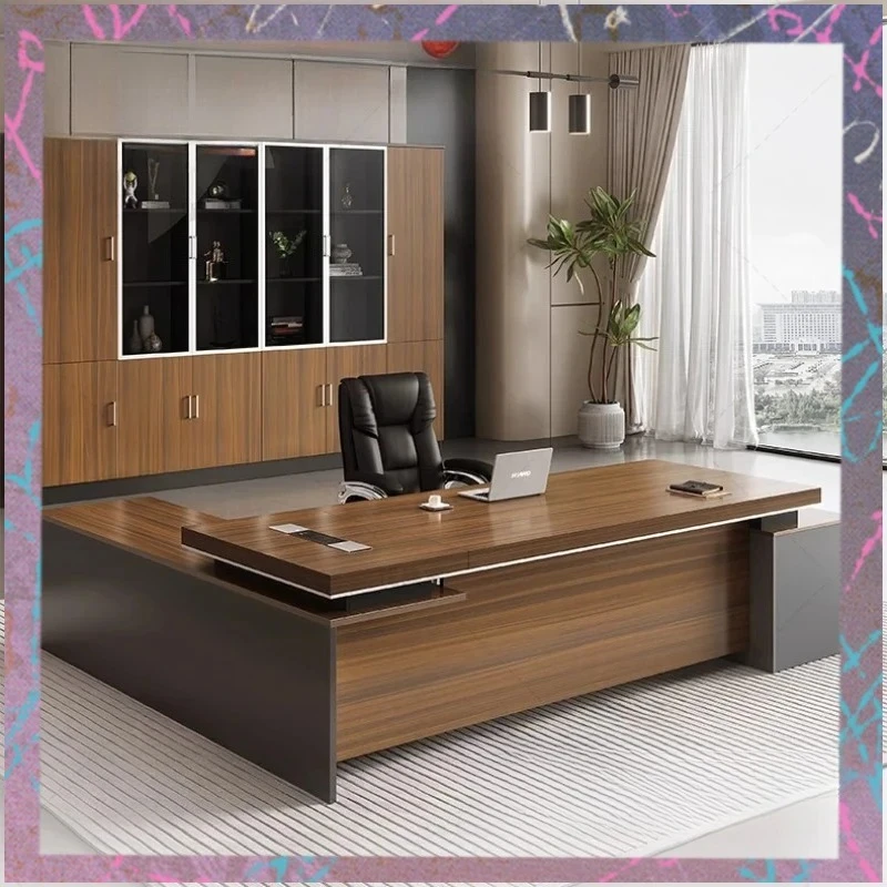 

Y Computer Office Table Asthetic Wood Drawers Executive Reception Desk