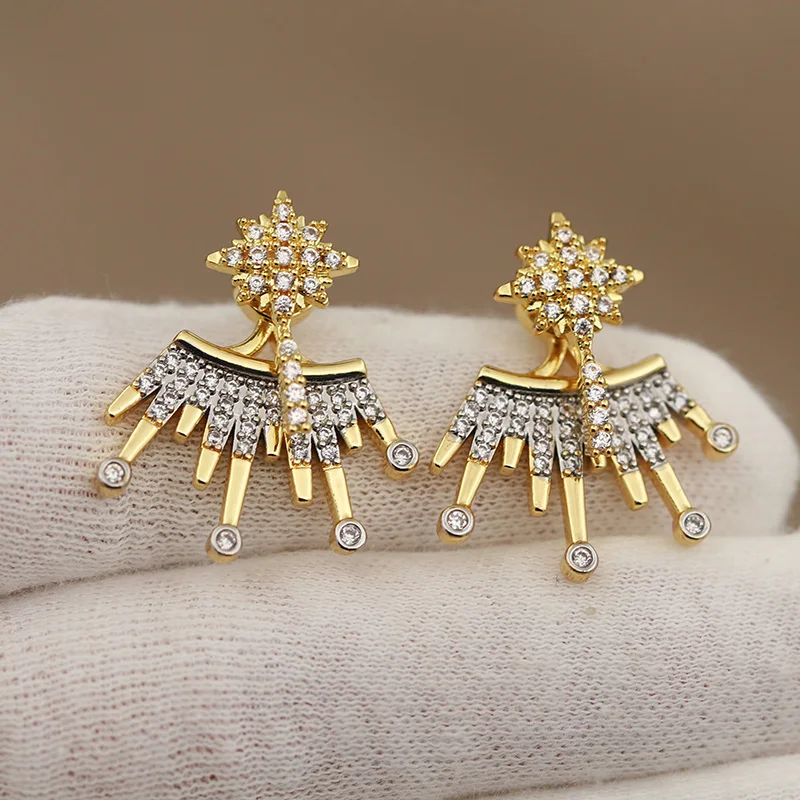 New Sight Design Zirconia Star Stud Earrings for Women Fashion Brand Jewelry Delicate Crystal Earrings Gift