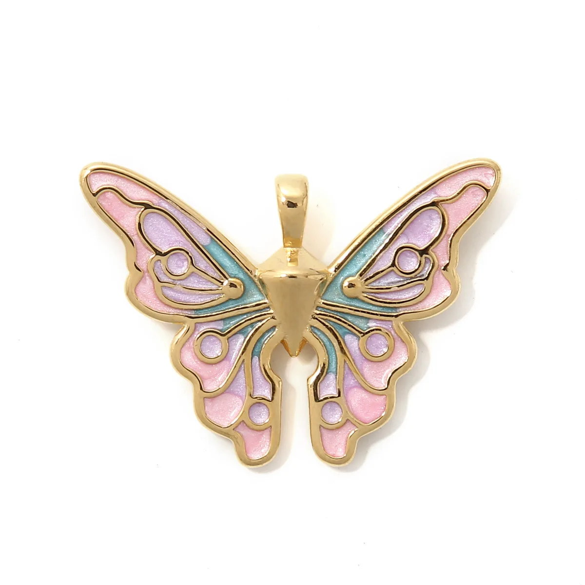 WT-SSP075 Vivid Exquisite Craft Engraving Butterfly Shape Pendant Charms For Women Earring Or Necklace Crafts Findings