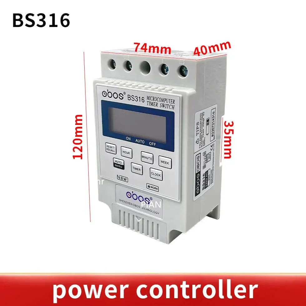 KG316T AC 220V 25A Din Rail LCD Digital Programmable Electronic Timer Switch Digital Timer Controller BS316