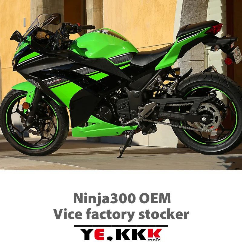 

OEM Full Car Sticker Re-engraved Decal The For Ninja 300 EX300 Full Car Sticker Decal Prints Green Style