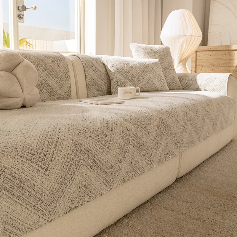 2026 Simple Style High Gram Heavy Chenille Sofa Cushion  Four-season Universal Sofa Cover Direct Supply One Piece Seat Non-slip