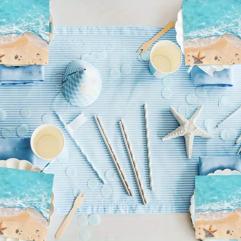 Summer Hawaiian Ocean Beach Theme Servietten – geeignet für Hochzeiten, Bars und Batmitzva, – dekorative Servietten im Sommer-Strand-Stil – Detail 3