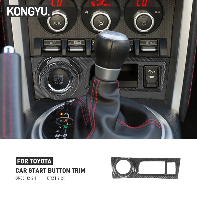 

Dry Carbon Fiber Car Center Console Start Button Frame Panel Cover Trim Accessories For Subaru BRZ For Toyota GR86 86 2012-2021
