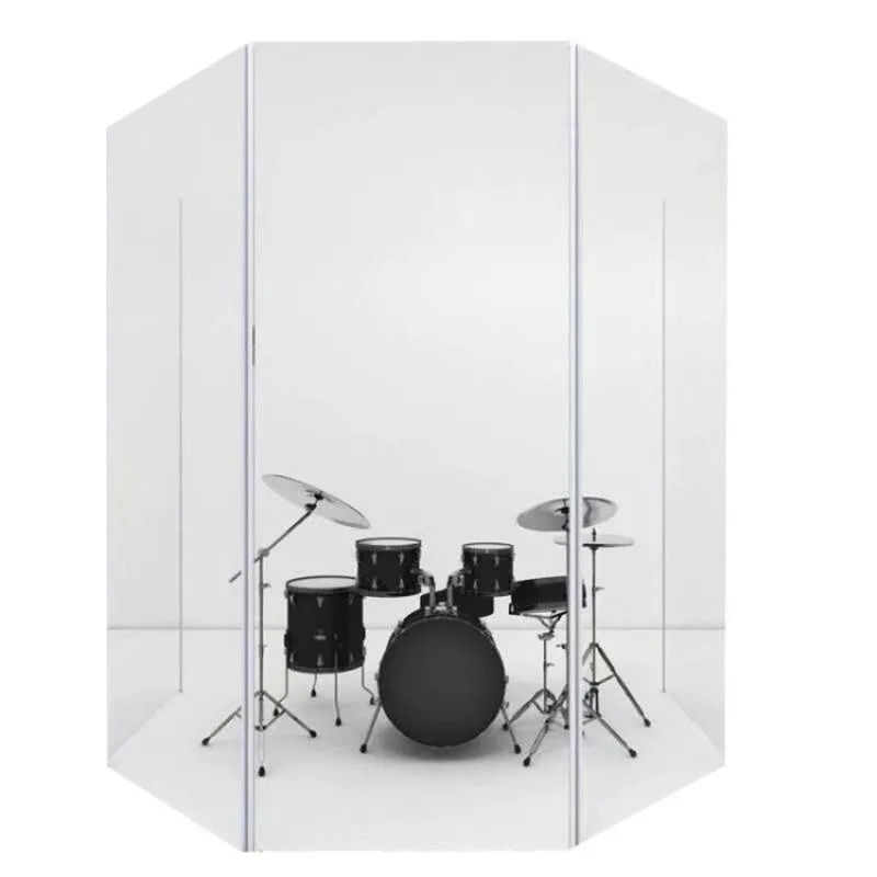 Drum set acrylic sound insulation screen, jazz drum shield bar drum room transparent partition stage sound-absorbing folding