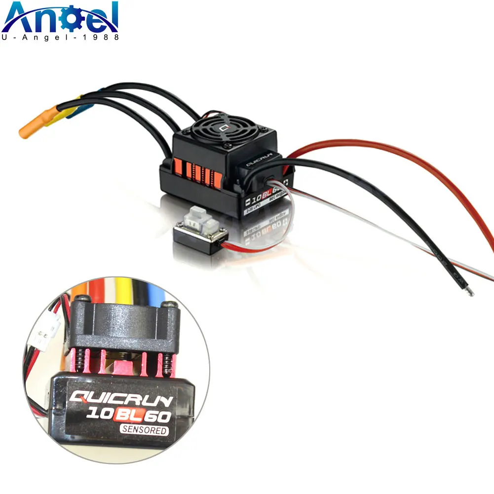 

Hobbywing QUICRUN Sensored 10BL120 120A /10BL60 60A 2-3S Lipo Speed Controller Brushless ESC for 1/10 1/12 RC Car Toy Spare Part