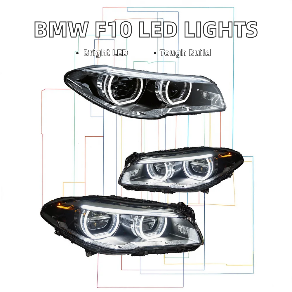 AKD LED Projector DRL Headlights for F10 F18 2010-2016 Car Styling 520i 525i 530i Auto Accessories 6000K Color 12V