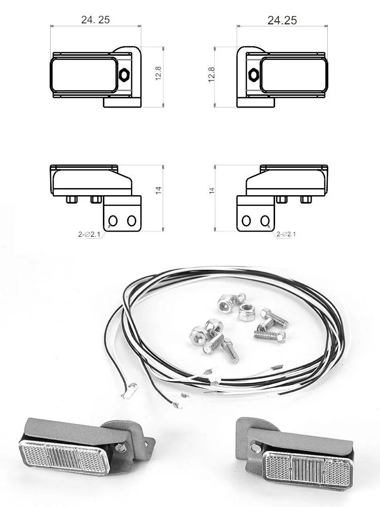 LESU Modell 1/16 574 Lader LESU Rückleuchten S-1275 LED-Scheinwerfer Warnleuchte DIY Modifizierter LKW DIY Zubehör Spielzeug – Detail 1