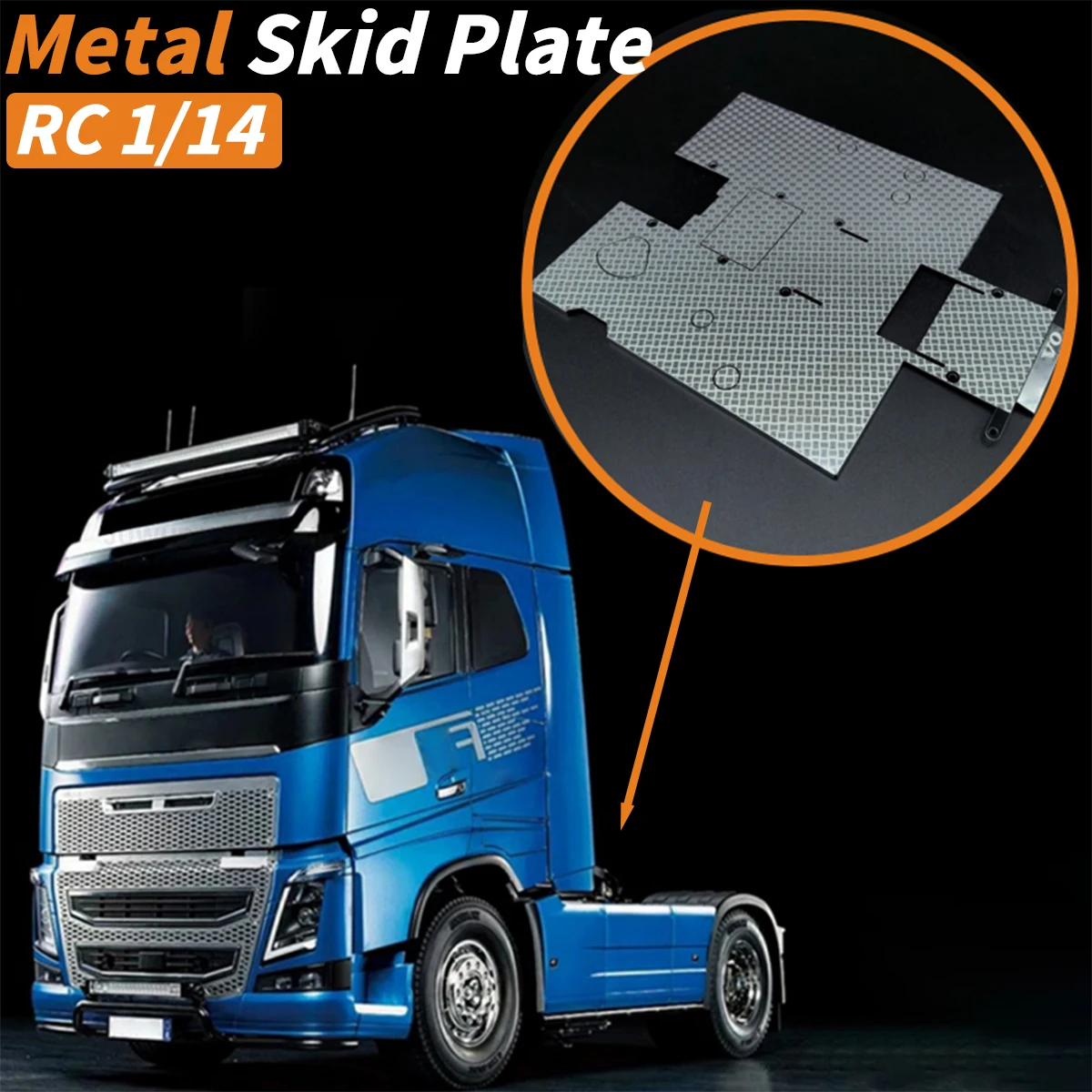 

Металлическая защитная пластина для моделирования грузовика 1/14 для радиоуправляемого грузовика Tamiya 1/14 Tractor VOLVO FH16 4X2 56375 Модель игрушечного автомобиля DIY Запчасти Аксессуары