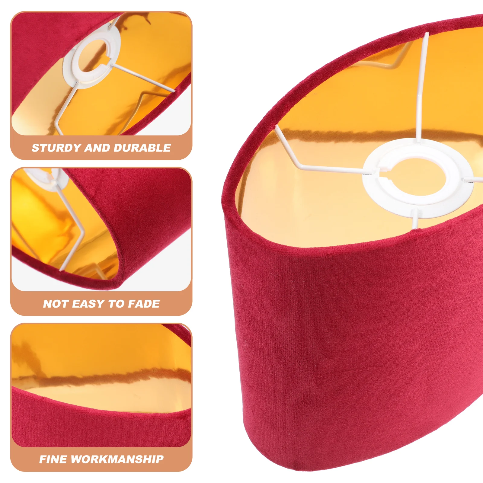 Oval Table Lamp Cover Shades Oblong Lampshade Frame Light Large Black Desktop Practical Cloth Dust Protection Easy Installation