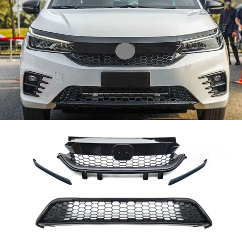 

Front Racing Grille For Honda City RS 2020-2023 Bumper Hood Upper Lower Mesh Grill Car accessories Car Styling