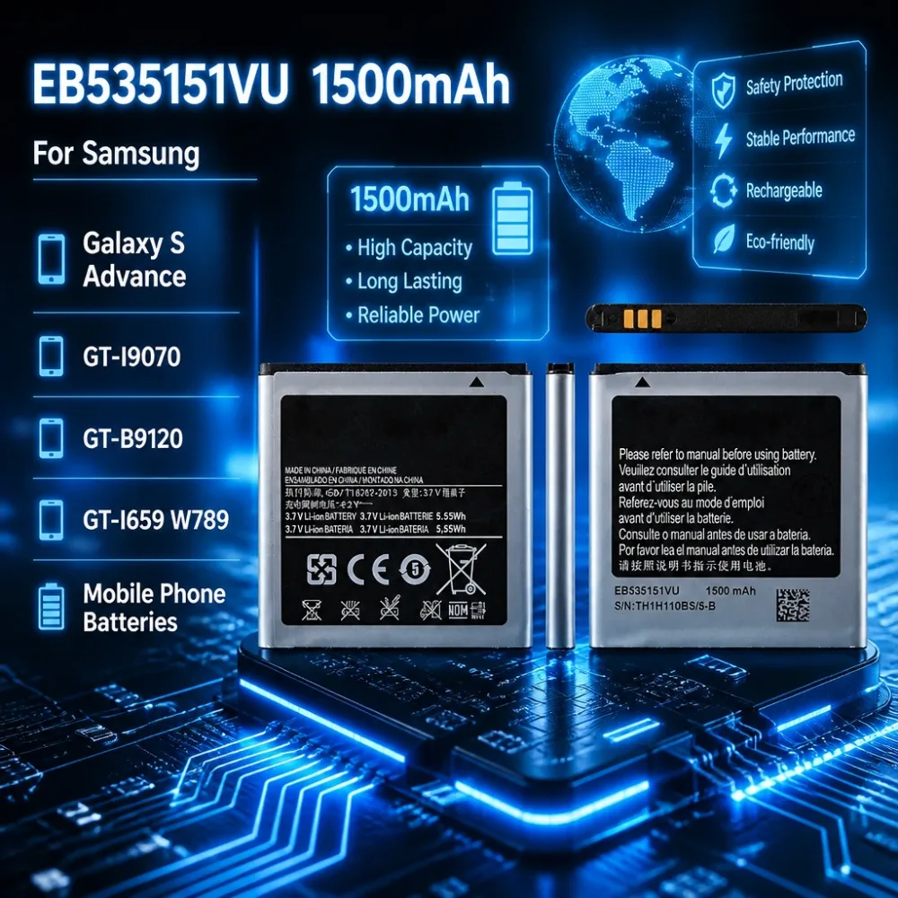 EB535151VU 1500mAh 3.7V Replacement Battery for Samsung Galaxy S Advance GT-I9070 GT-B9120 GT-I659 W789 Mobile Phone Batteries