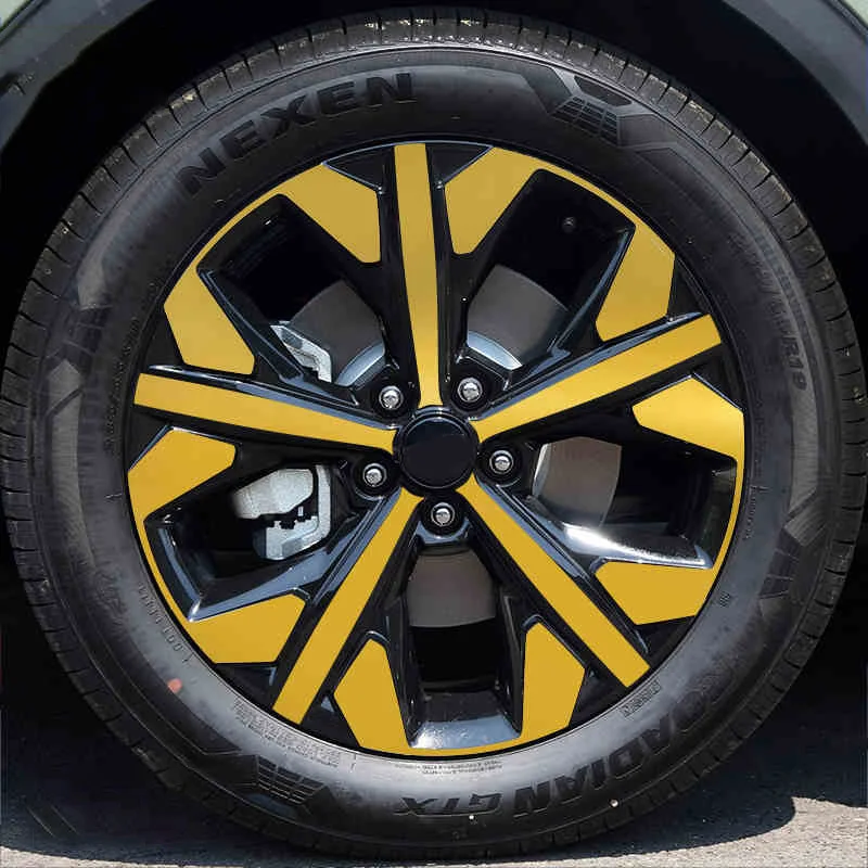 Lridescent Car Wheel Hub Stickers Self Adhesive Holographic Decals for Alloy Rims Waterproof For Kia Sportage NQ5 2022 2023 2024 view 6