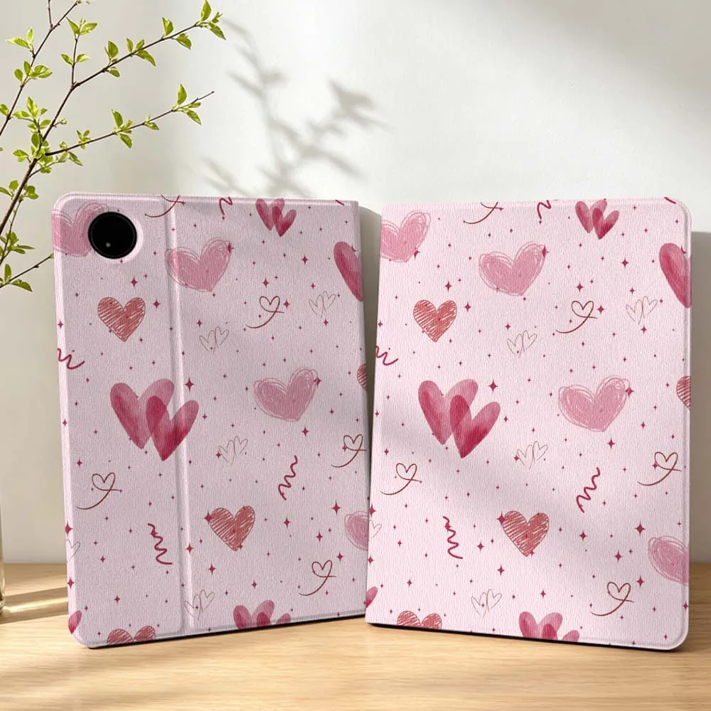Painting Pink Love Pen Tray For Lenovo Xiaoxin Pad Pro Tab P12 P11 11 13 11.2 11.5 10.6 inch K11 Plus Tablet Case
