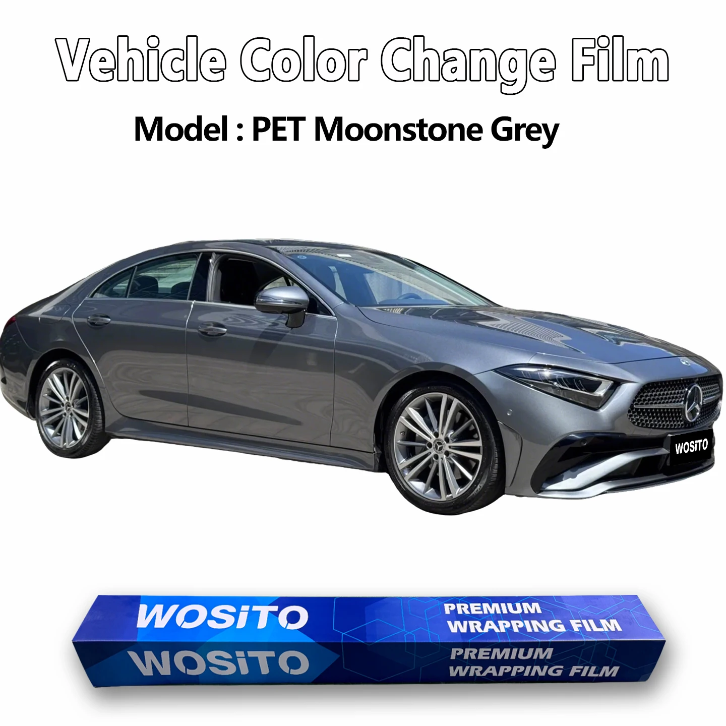 PET Moonlight Grey Metallic Car Wrap Vinyl Film Gloss Automotive Color Change Full Body Factory Direct Supply