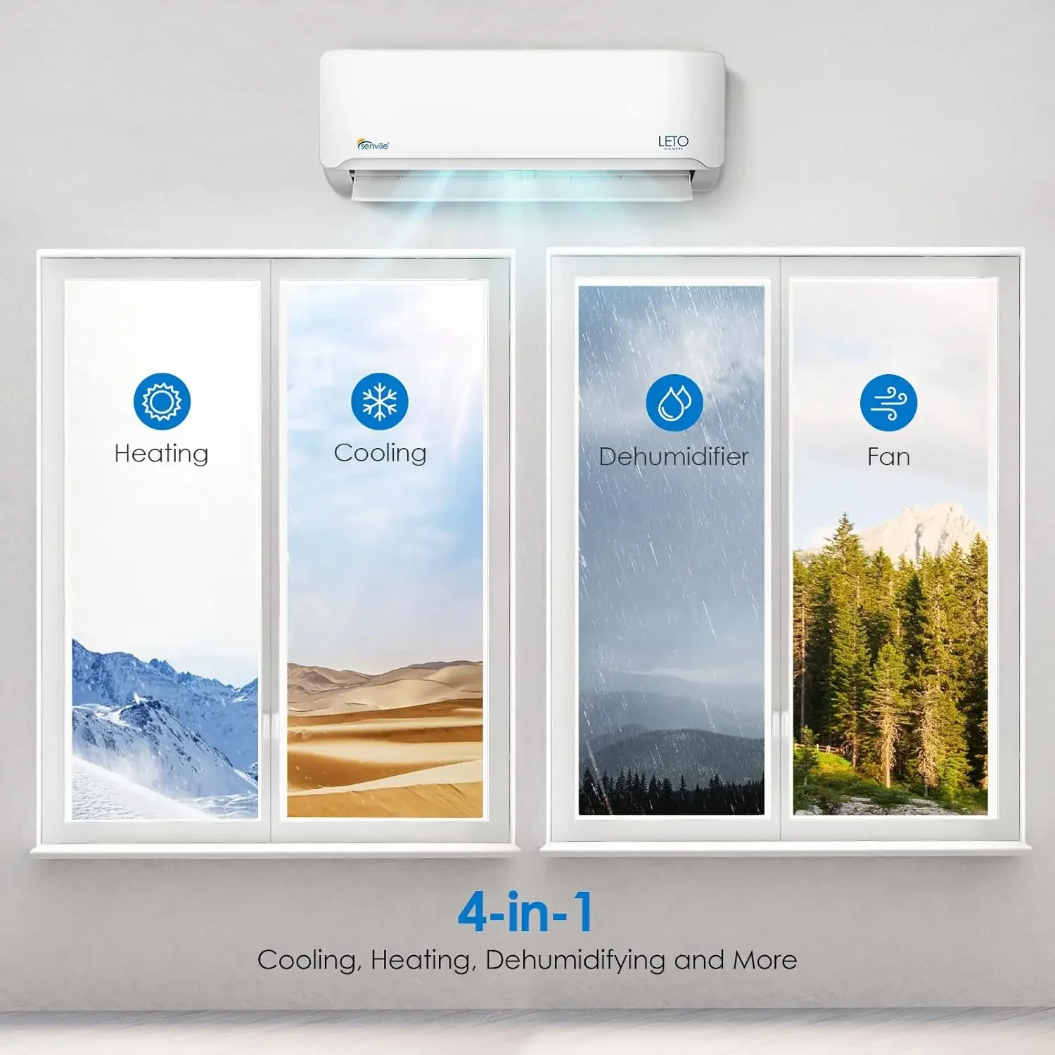 مضخة حرارية لمكيف الهواء سبليت ميني، 12000 وحدة حرارية بريطانية 110/120 فولت، عاكس، يعمل مع أليكسا، SEER2 20.8، 1 طن، أبيض