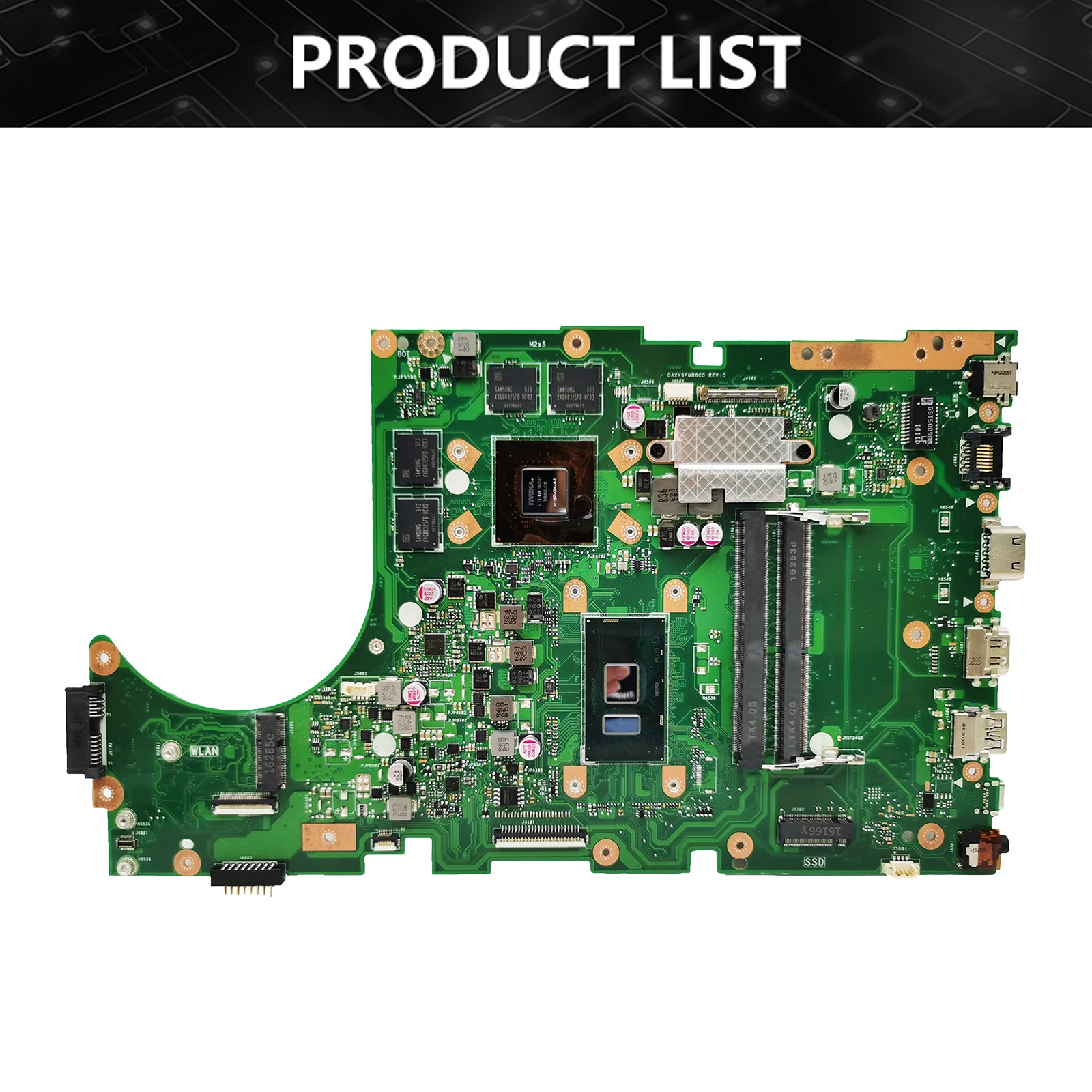 Placa-mãe do portátil para ASUS, X756UQ, X756UAK, X756UB, X756UV, X756UJ, X756UA, X756UQK, X756UX, I3, I5, I7, V2G, CPU