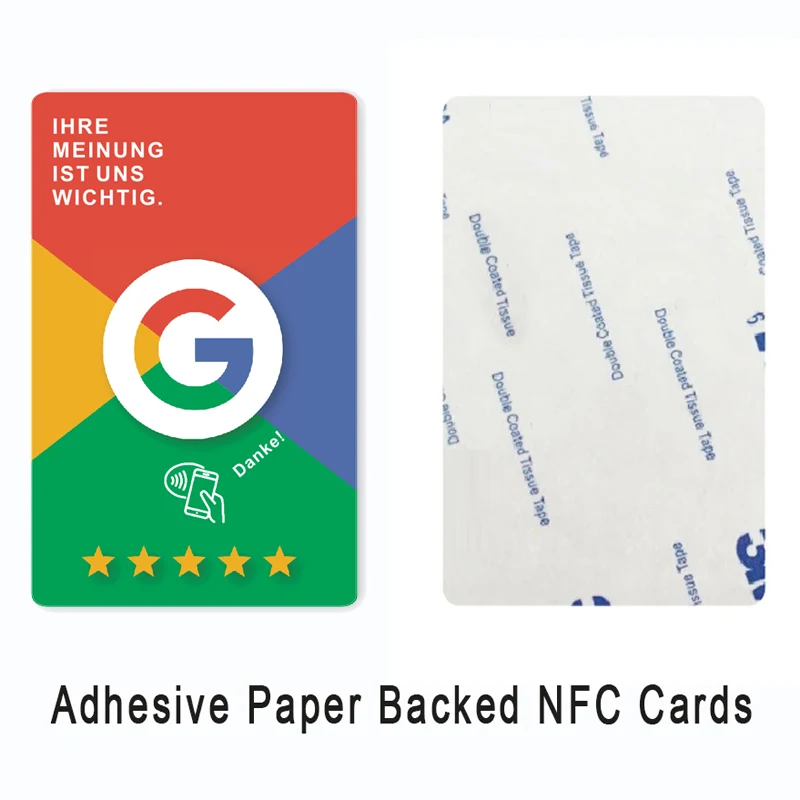 Google-Bewertungskarte für Französisch, Deutsch, Italienisch, Englisch, NFC-fähig, einfach mit Google-Bewertung, wasserdicht, langlebig