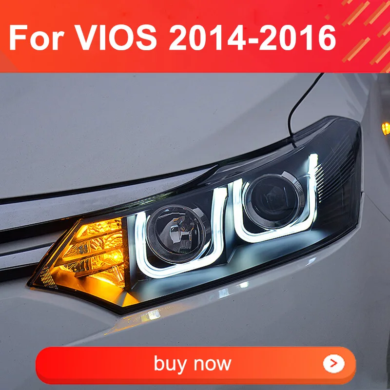 

1 Pair LED Headlights Assembly for Toyota VIOS 2014-2016 Headlights Plug and Play LED DRL Turning Projector Front Head Lights