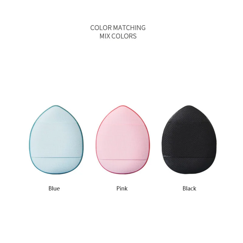 Mini sopros de pó ovais para polegar, 6 peças, almofada seca e molhada de uso duplo para aplicação de maquiagem na ponta dos dedos, sopro de maquiagem portátil