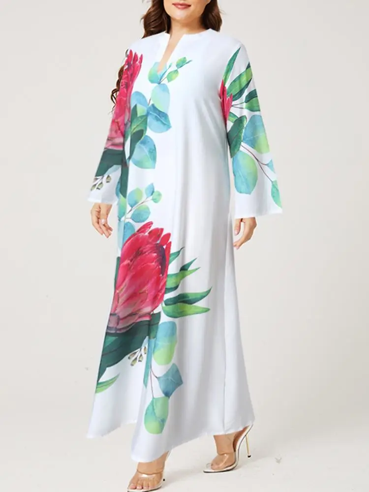 Frühling frauen Sommerkleid Bohemian Floral Lange Kleid ZANZEA 2022 Casual Langarm Party Urlaub Vestidos Kaftan Robe Kleider