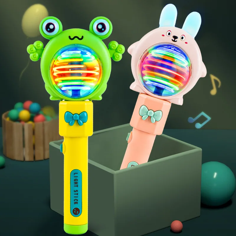 Children's Music Wand Frog Soft Rubber Ears Rabbit Music Light Magic Wand Girl Princess Fairy Wand Baby Luminous Toys