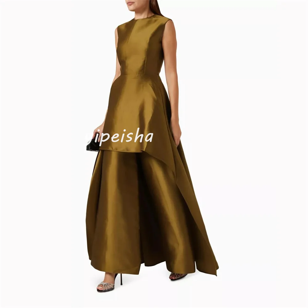 Unisex A-Lijn Ronde Hals Midi Jurken Prom Jurken Chinese Stijl Formele Casual Eenvoudige Retro Mode Elegant Exquise Sexy