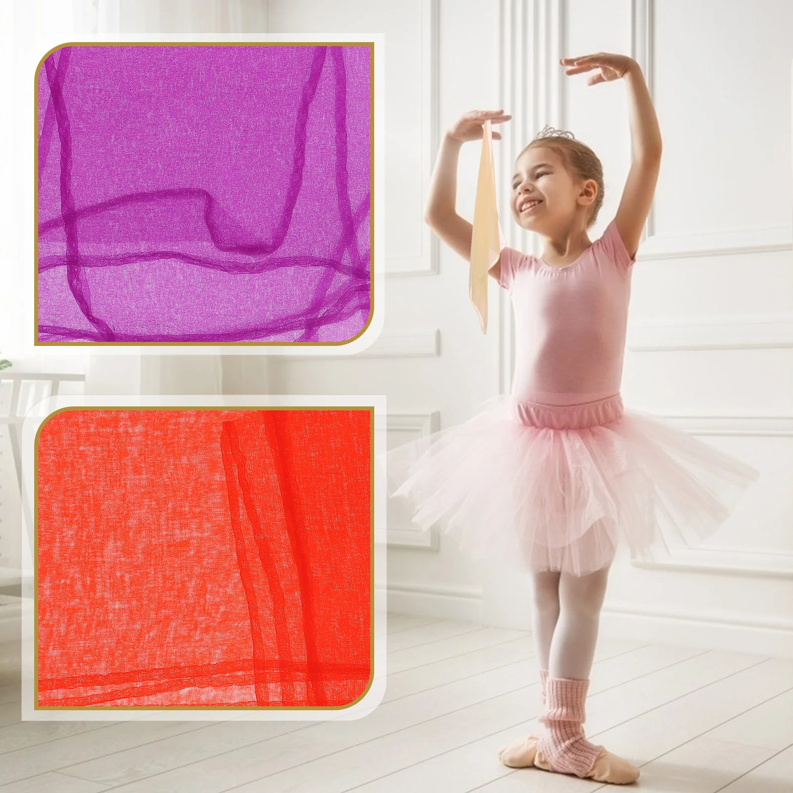 

12pcs Dance Scarf Kids Veil Headb Neck Shawl Turban Accessories Yellow Red Purple Green Blue Toys