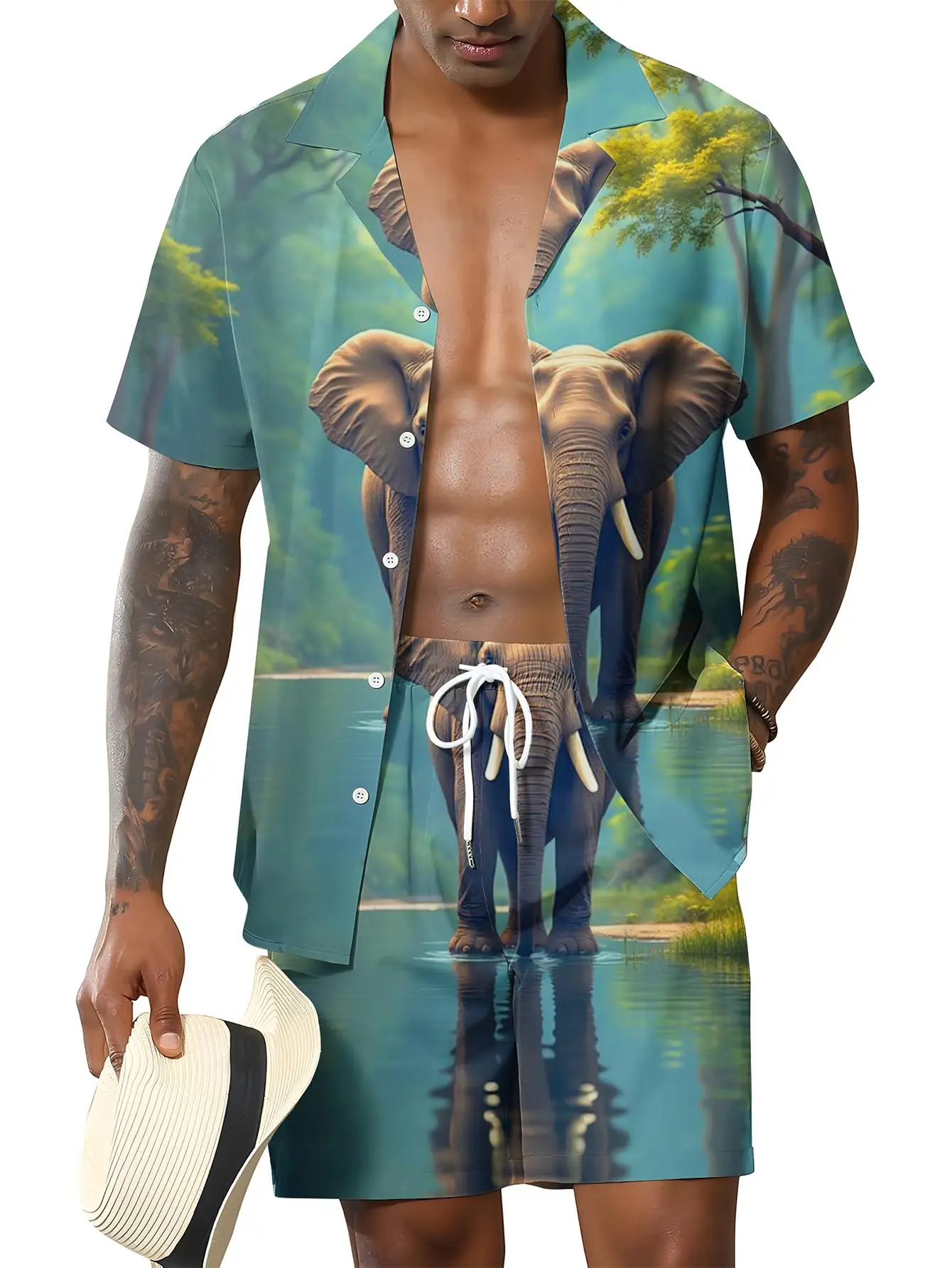 Conjuntos de Camiseta y Pantalón para Hombre, Primavera/Verano 2026, Conjunto Deportivo, Ropa Deportiva, Sudadera con Estampado Gráfico 3D