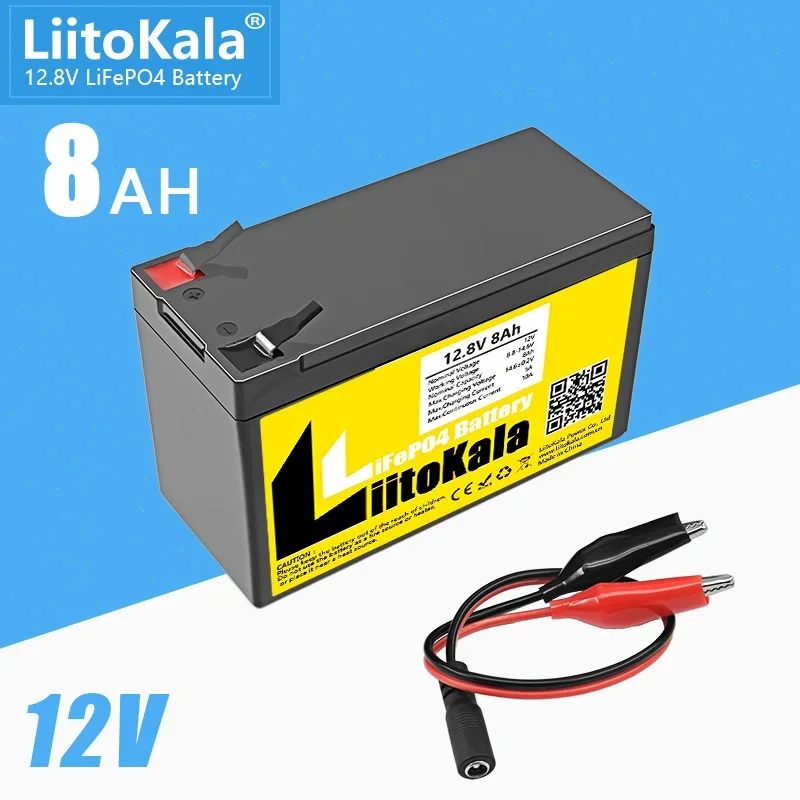 

LiitoKala 12V 8Ah LiFePO4 Lithium Iron Phosphate Rechargeable Battery With 10A BMS for Fish Finder, Scooter, Light, Kids Car