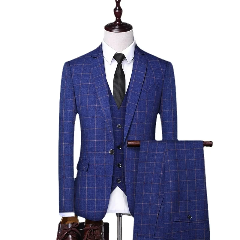 

kx46 fashionable men's slim groomsmen business 3-piece set