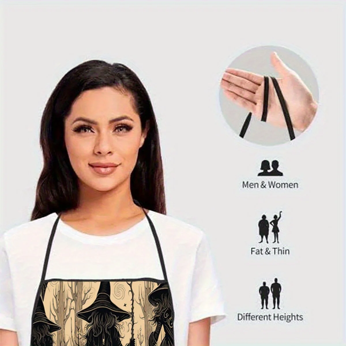 Gothic Witch Dark Fantasy Kitchen Apron, Unique Gift