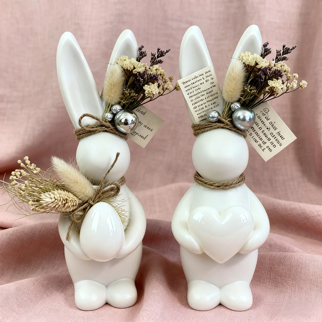 Silicone Mold for Crafting Easter Bunnies, Suitable for Making Candles, Epoxy Resin Items, Clay, And Plaster Decorations