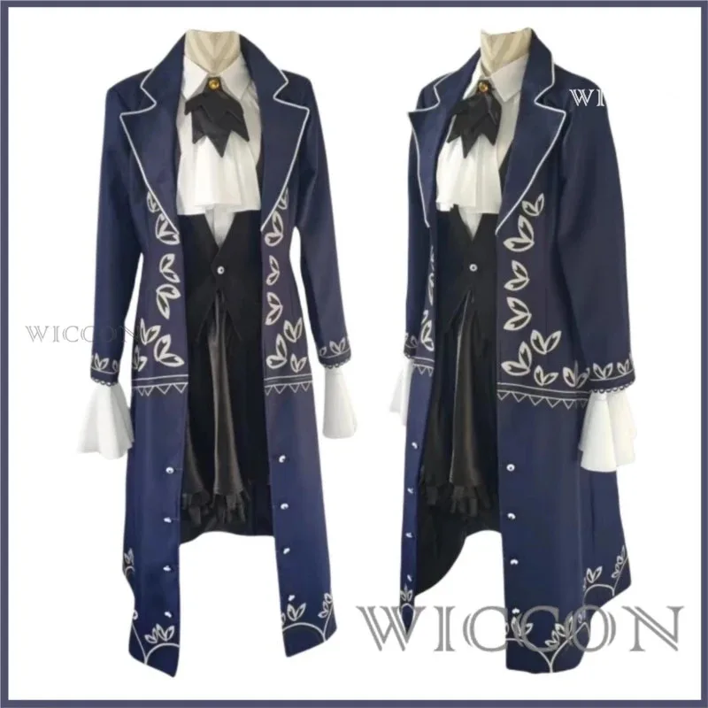 CyAnime Game Library of Ruina Angela Cosplay Costume Wig Tailcoat Printing Long Coat Uniform Shoes Man Woman Carnival Party Suit