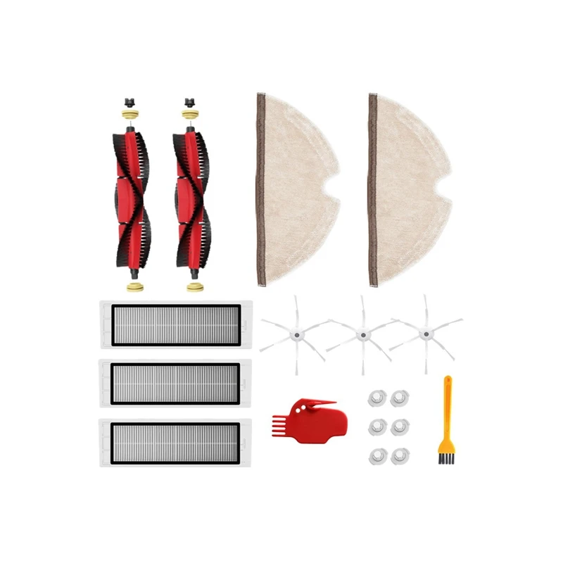 Escova principal destacável e escova lateral, acessórios para vassoura, Xiaomi Roborock, Mijia, Xiaowa S50-S55, S5 Max, E2, E3, E4