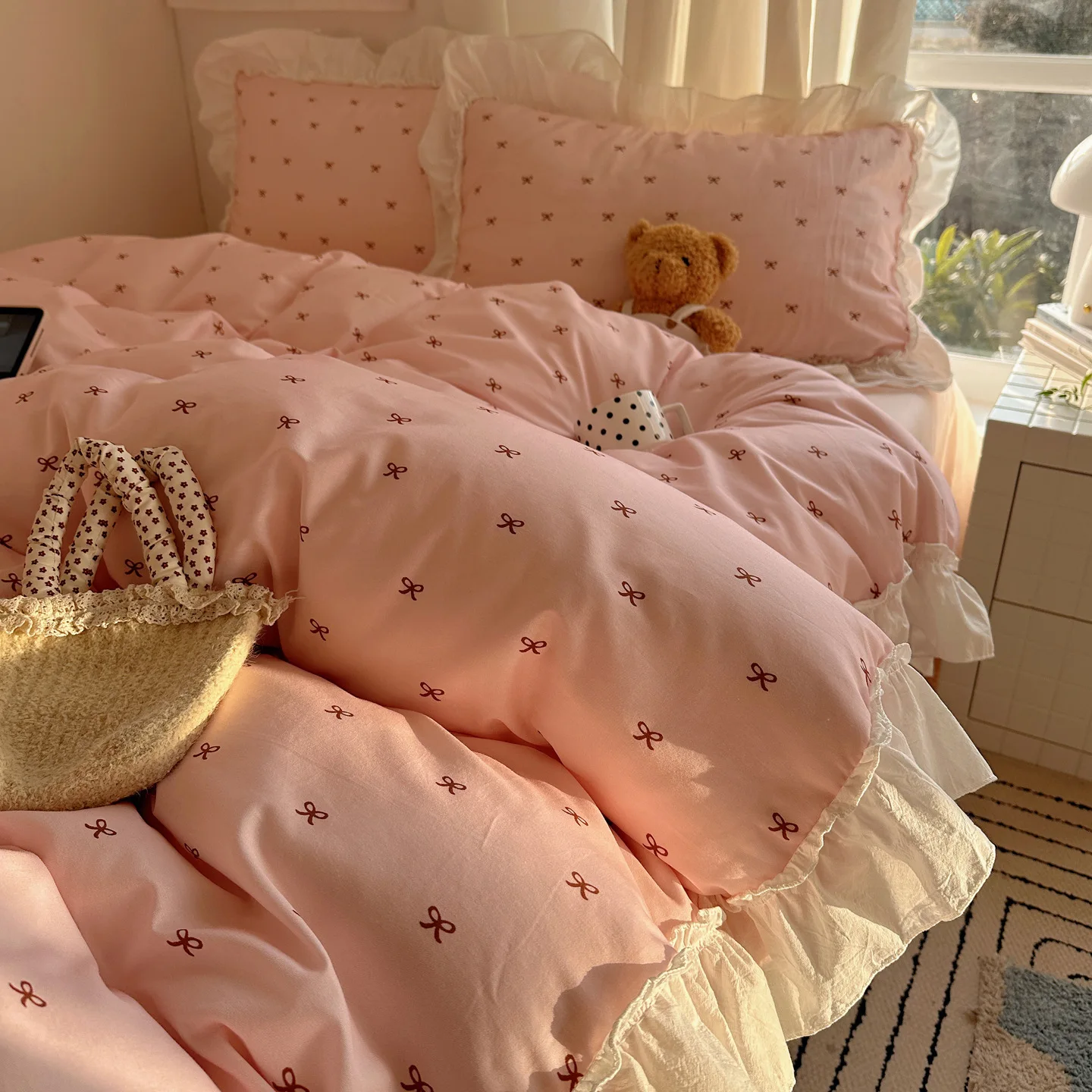 parure-de-lit-3-4-pieces-princesse-coreenne-100-coton-rose-drap-de-lit-a-volants-housse-de-couette-pour-couple-ensemble-complet-pour-la-maison