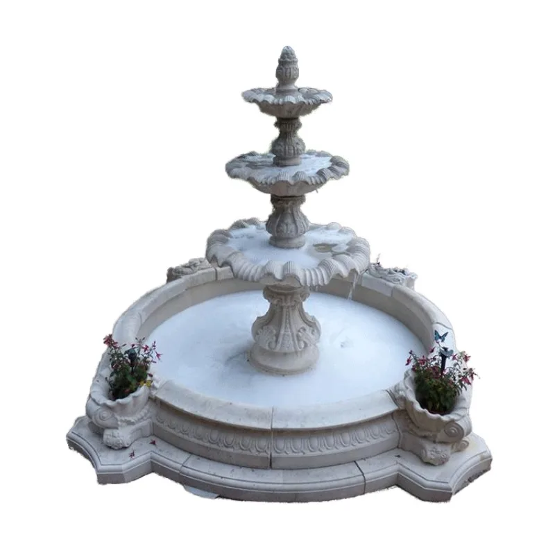 Silicone mold for gypsum concrete fountain Large silicon modeling Five glass mold for fountain