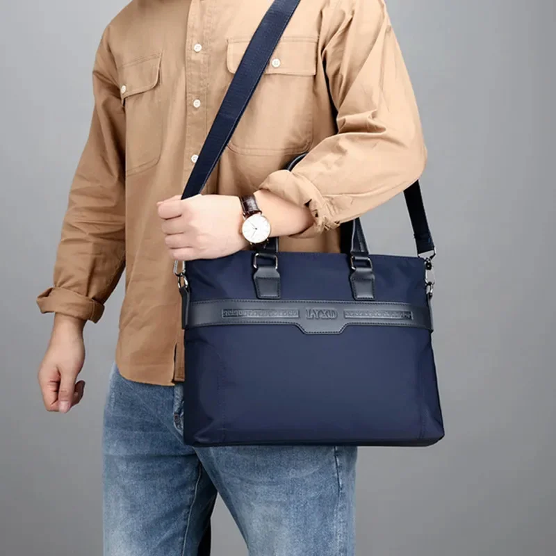 Fashion New Men's Briefcases With Zipper Business Laptop Handbag Casual Male Shoulder Crossbody Office File Bag