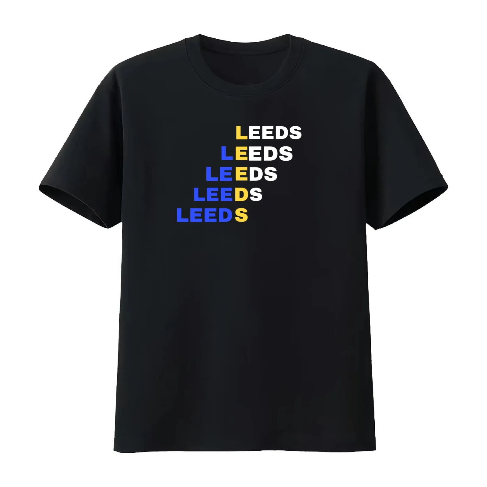 LEEDS T-Shirt Summer Casual Cotton Tee Oversized Streetwear Tops Vintage Graphic Print Loose Fit Short Sleeve 100% Cotton
