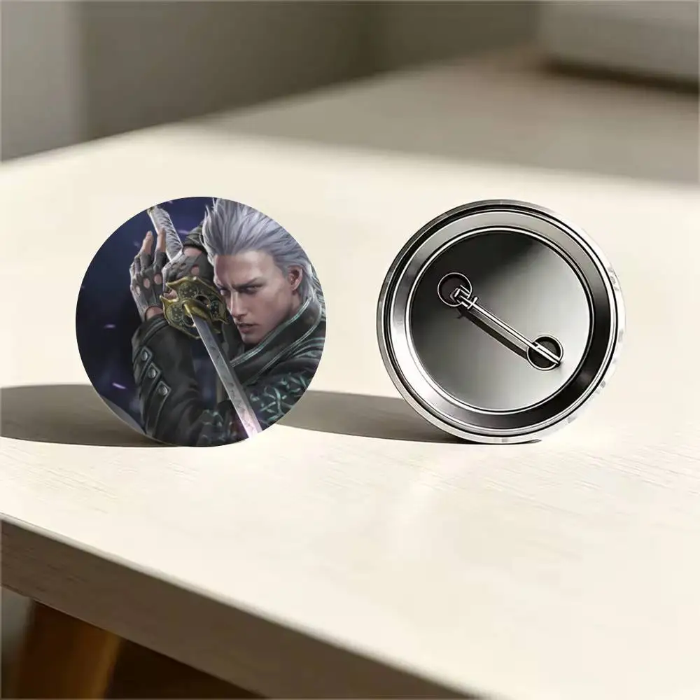 Vergil 25 32 44 58 75mm Circular Buttons Brooches Lapel Clips Trendy Ornament Festive Souvenir Present